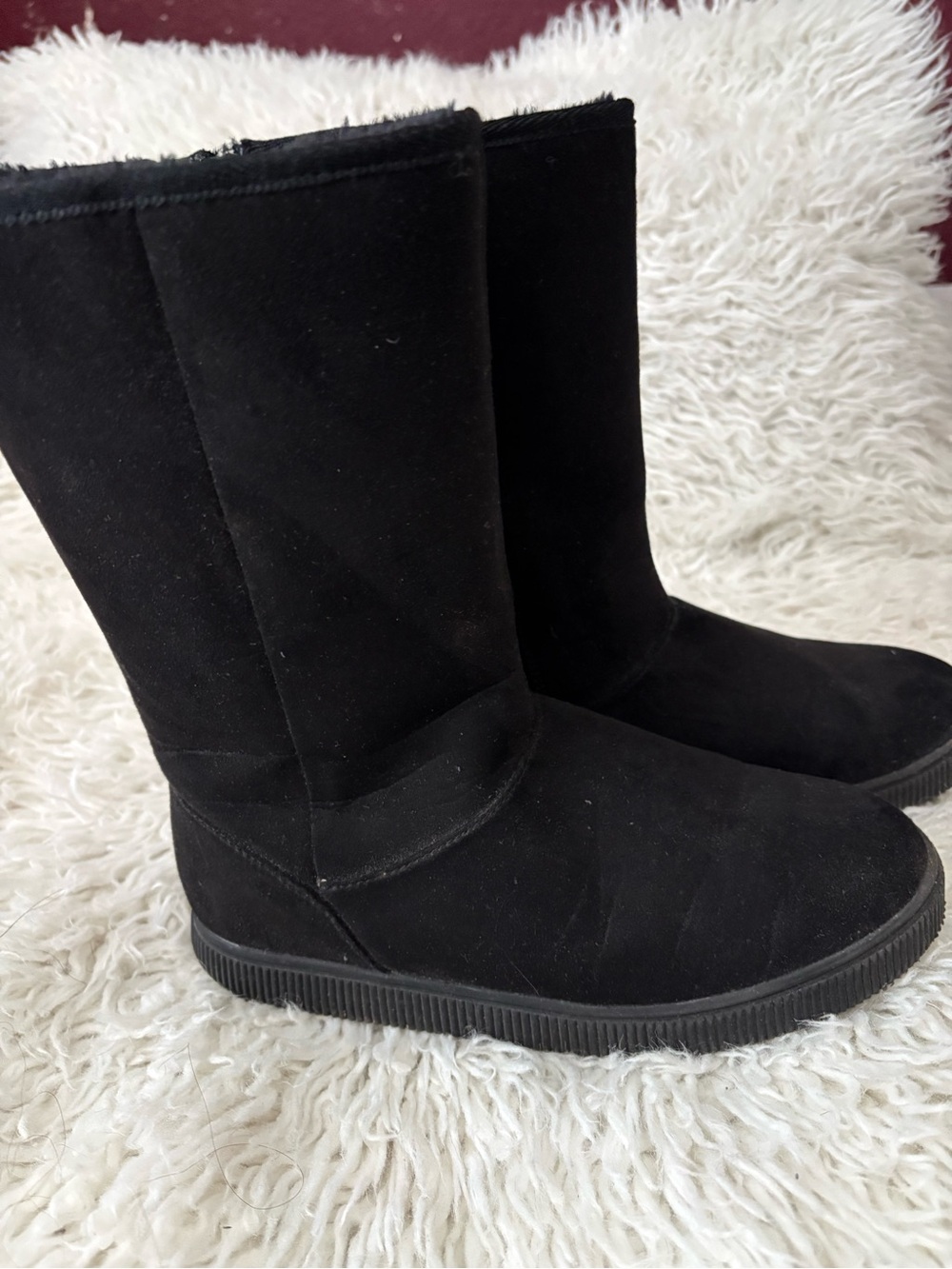 Cat & Jack Black Suede Boots - Comfortable Winter Style